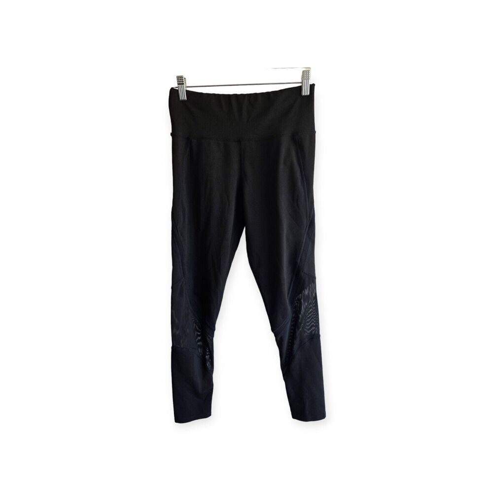 Yitong Women's Black Sheer Mesh Panel L/XL Yoga Pants